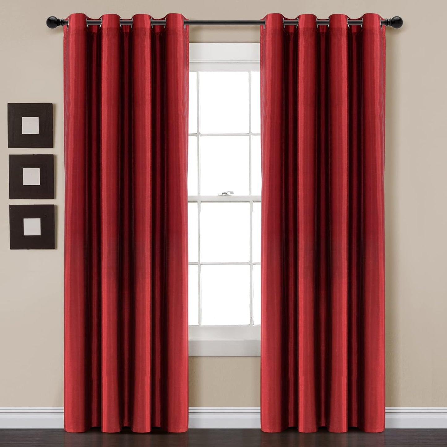 Luxurious 100% Blackout Red Curtain Panel, 95 x 52