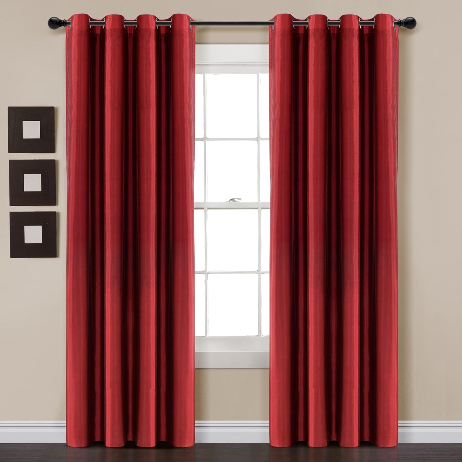 Luxurious 100% Blackout Red Curtain Panel, 95 x 52