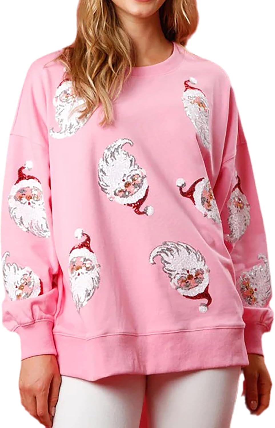 Sequin Santa Christmas Hoodie - Cozy & Cute!