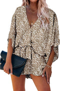 Summer Floral Print Women's Jumpsuit Shorts with Convenient Pockets