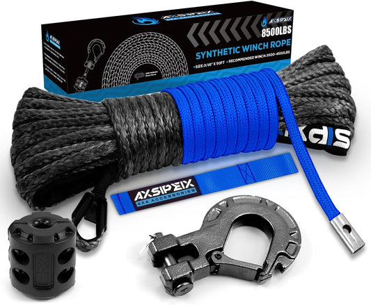 Synthetic Winch Rope Kit for ATV UTV - 8500LBS Strength