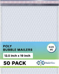 White 12.5x19.5 in Large Poly Bubble Mailers #6 - 50 Pack