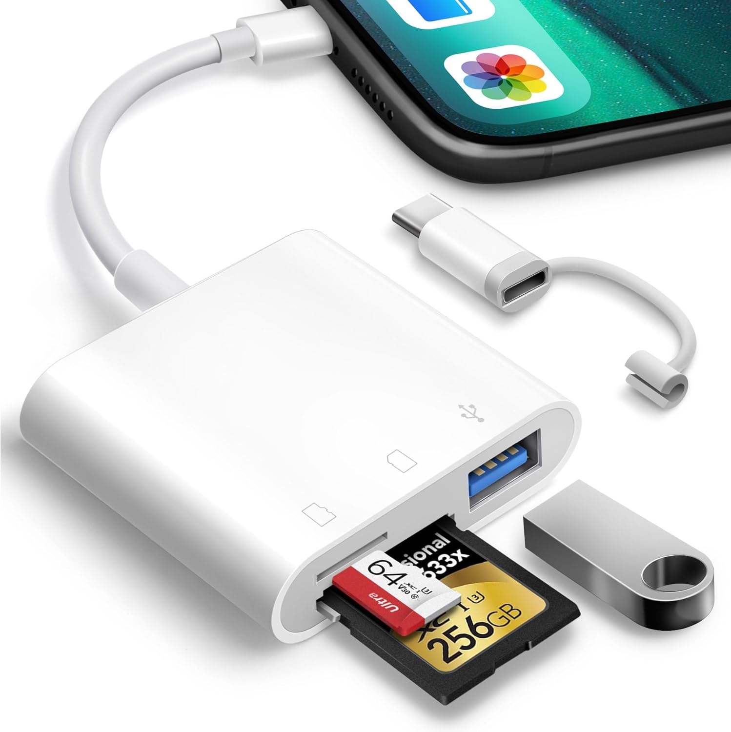 3-in-1 SD Card Reader with Dual Slots - Plug & Play!