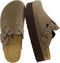 CUSHIONAIRE Loom Platform Clogs for Women - Comfortable Vegan Suede as