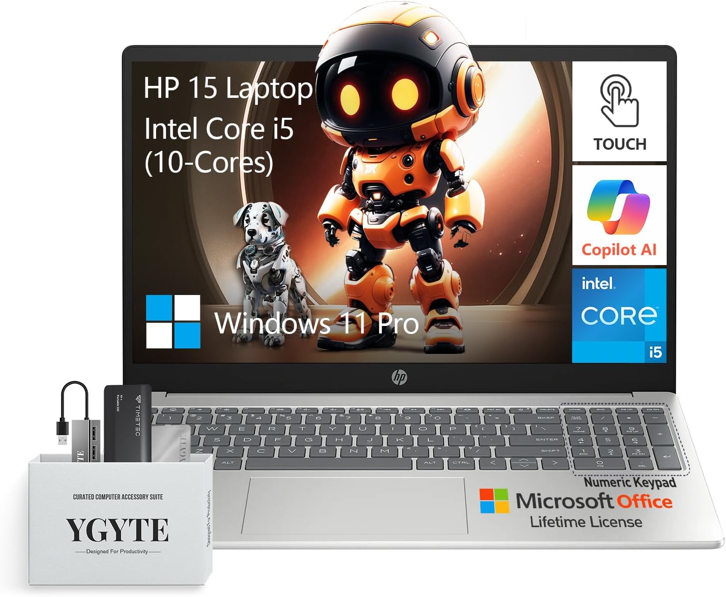 HP 2025 15.6 Touchscreen Laptop with Intel i5 and 64GB RAM