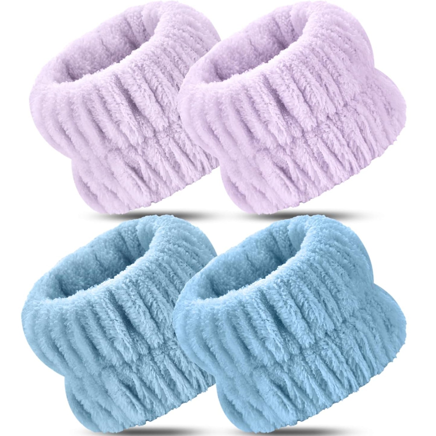 Ultra-Absorbent Spa Wristbands - 4pc Set for Quick Face Washing