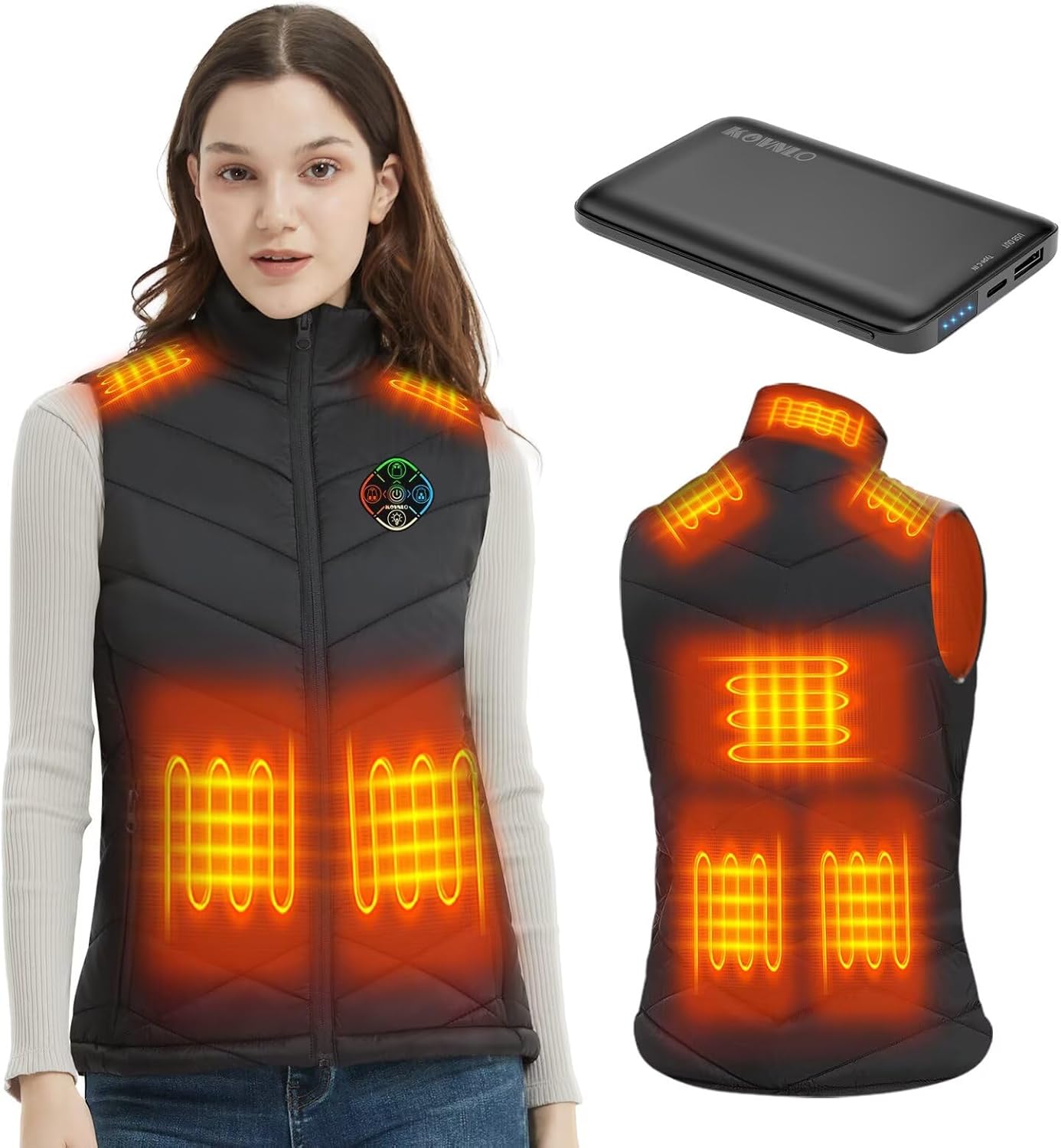 KOVNLO Heated Vest for Women - Smart Button Electric Jacket
