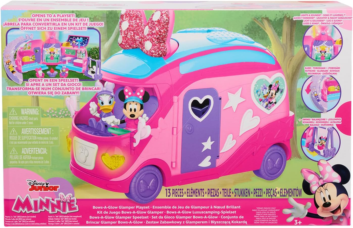 Disney Minnie Mouse Rolling Glamper Playset, 13-Piece, Ages 3+,  Exclusive