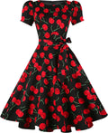 tagunop Women's Boatneck 1950s Cocktail Dress with Pockets