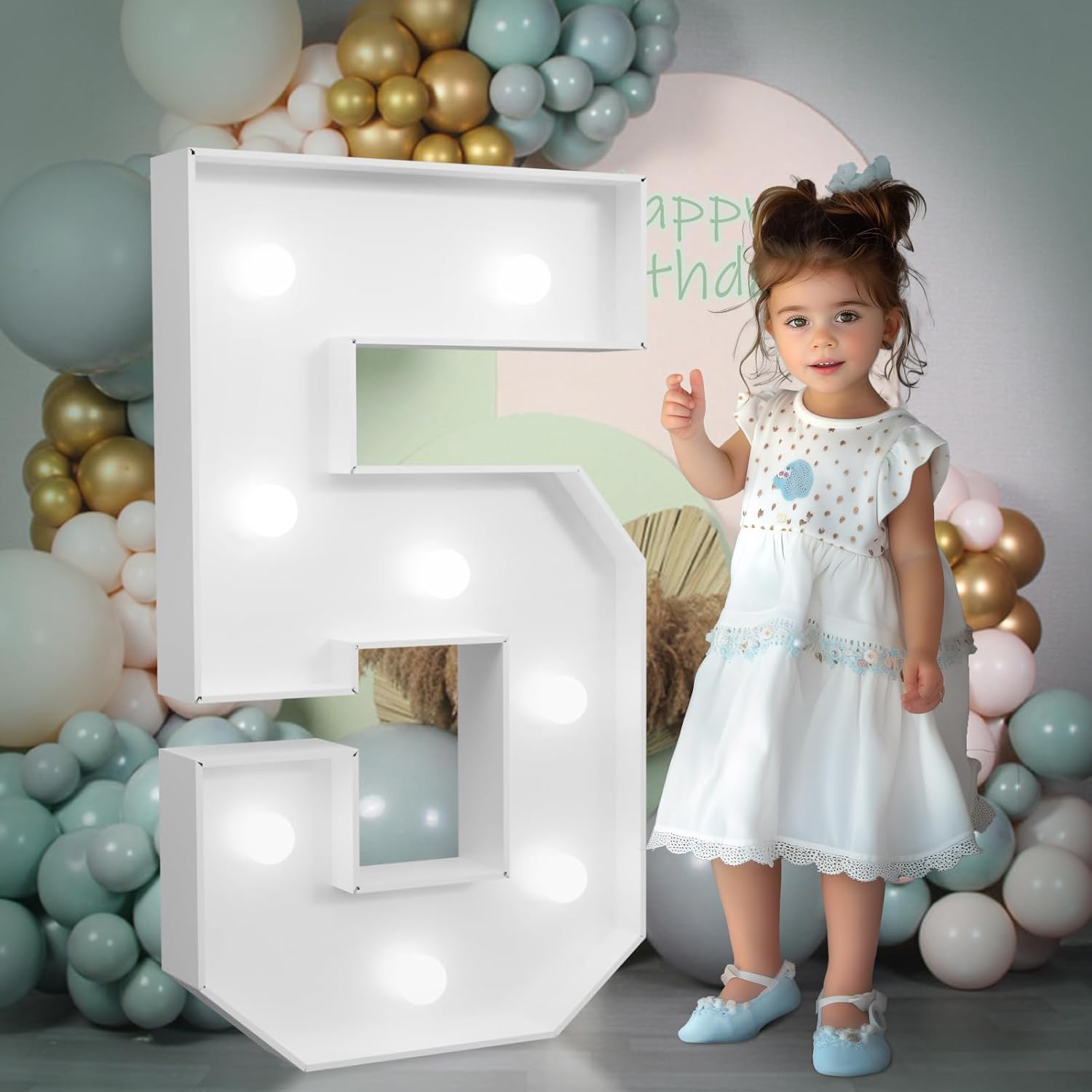 Light-up Numbers for 5th Birthday: Stunning 3ft Marquee Decor