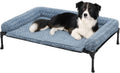 Cooling Elevated Dog Bed with Rose Plush Bolster - Large 41in x 27in