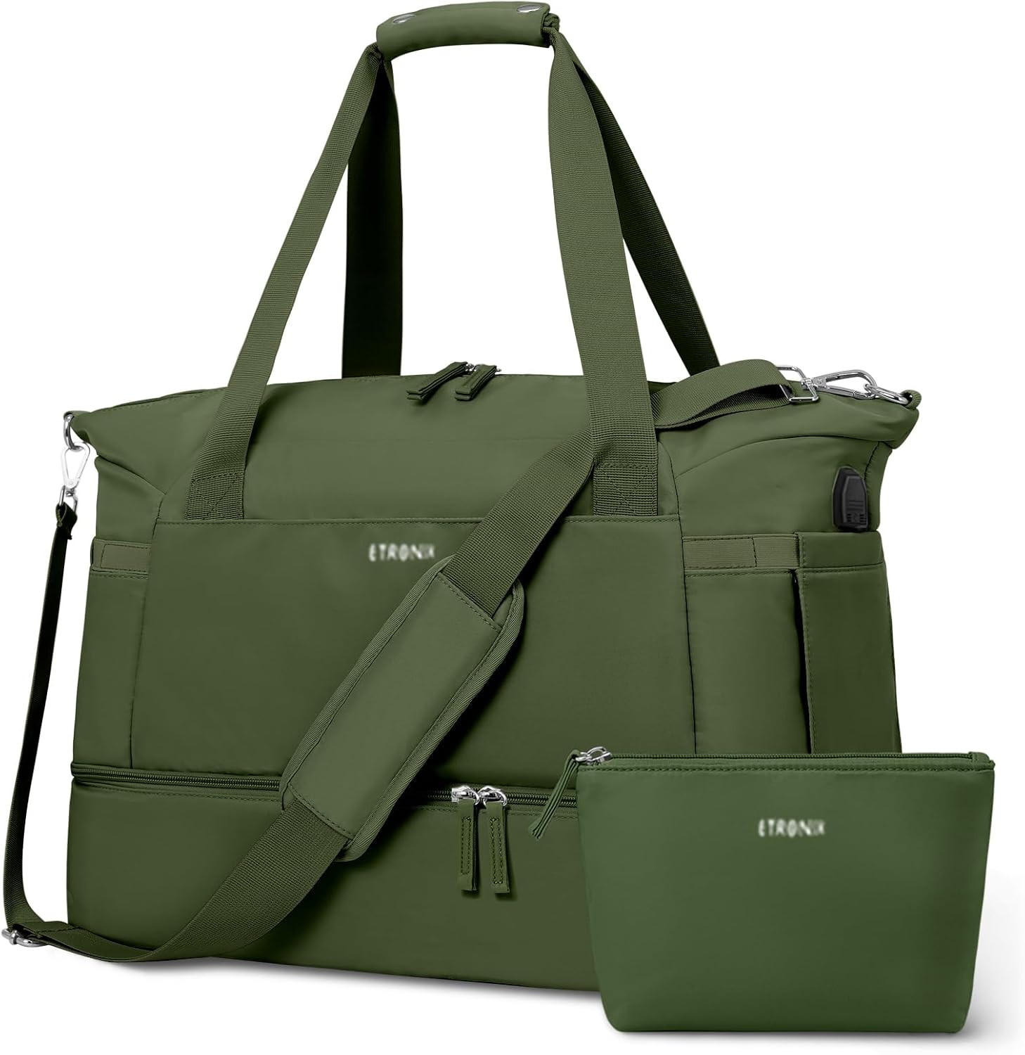 ETRONIK Gym Bag for Women with Shoes Compartment & USB Port