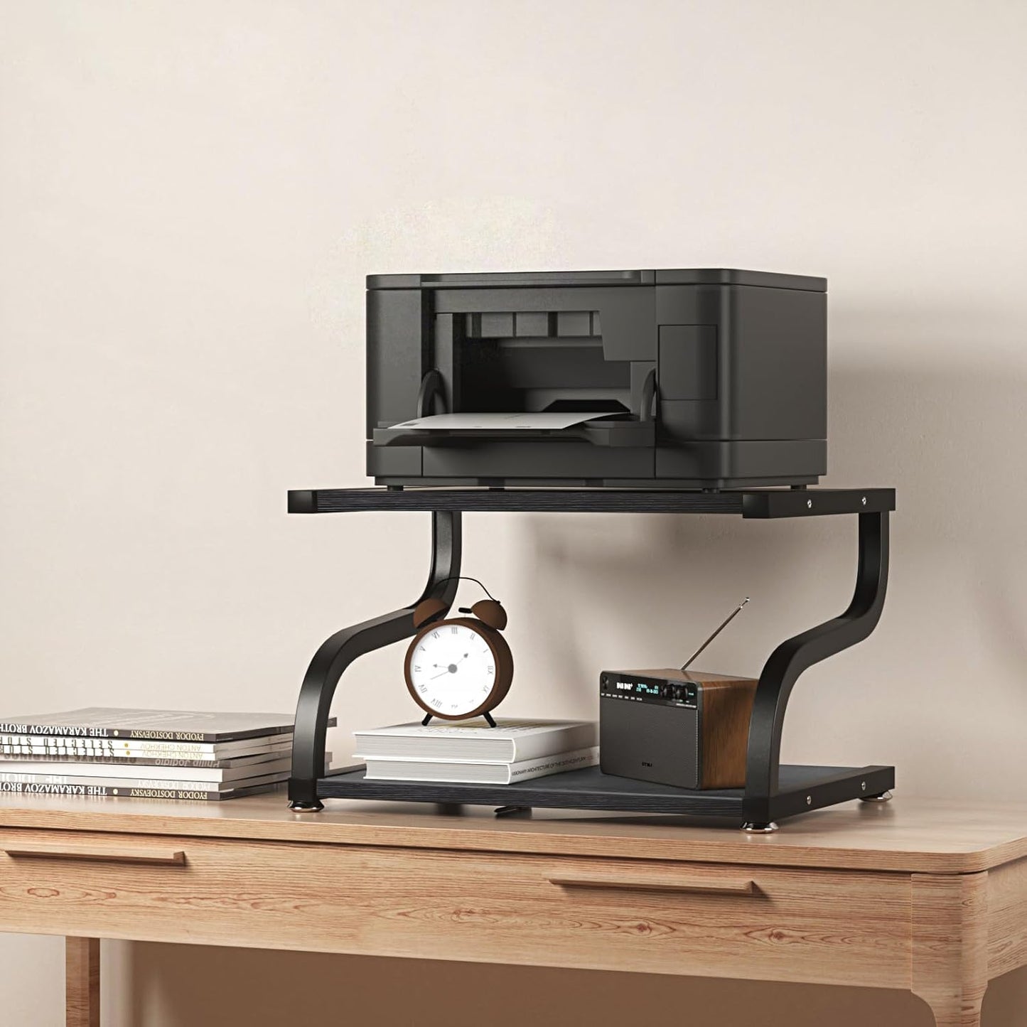 2 Tier Printer Stand with Storage - Organize Efficiently!