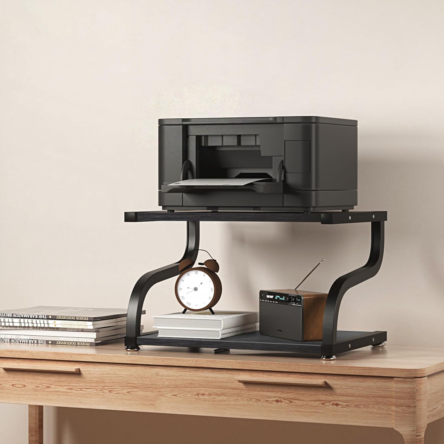 2 Tier Printer Stand with Storage - Organize Efficiently!