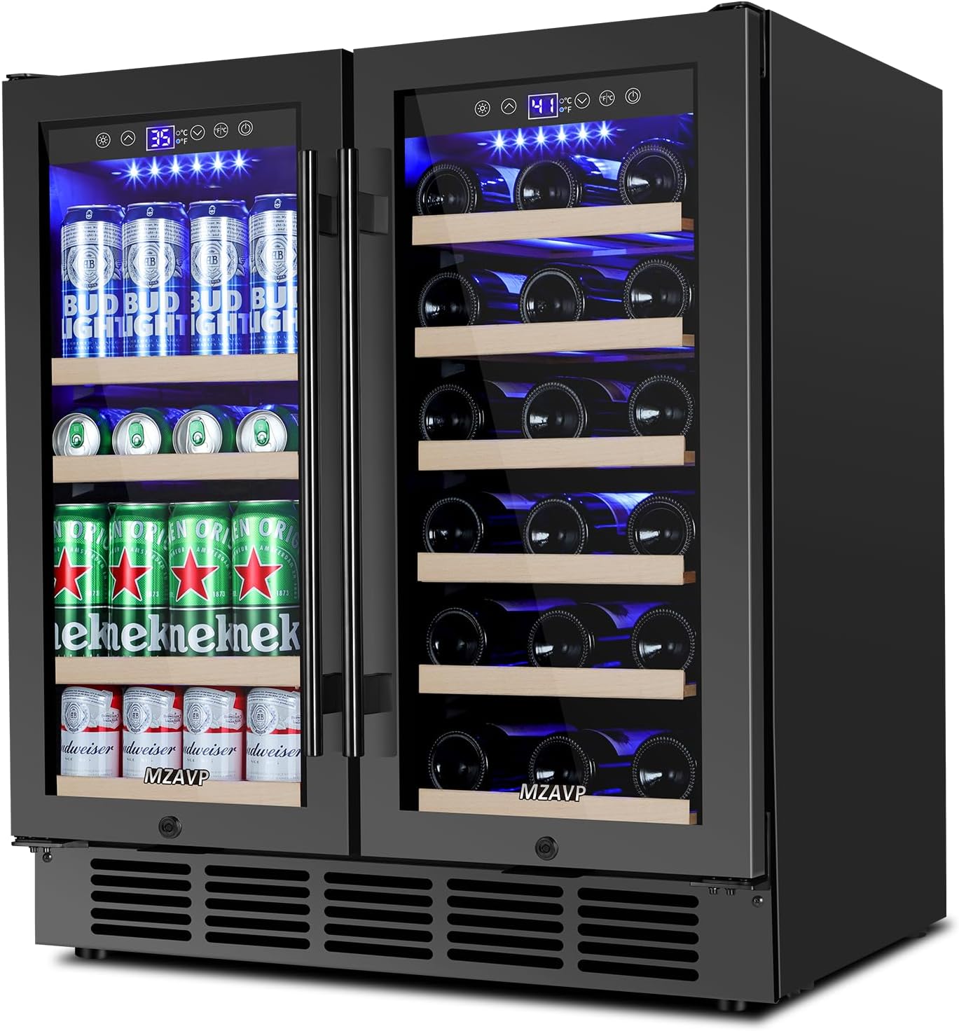 30 Inch Wine and Beverage Refrigerator with Dual Zone Cooling