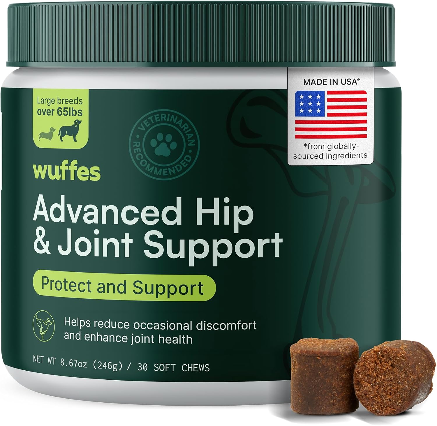 Wuffes Advanced Dog Hip and Joint Supplement for Large Breeds
