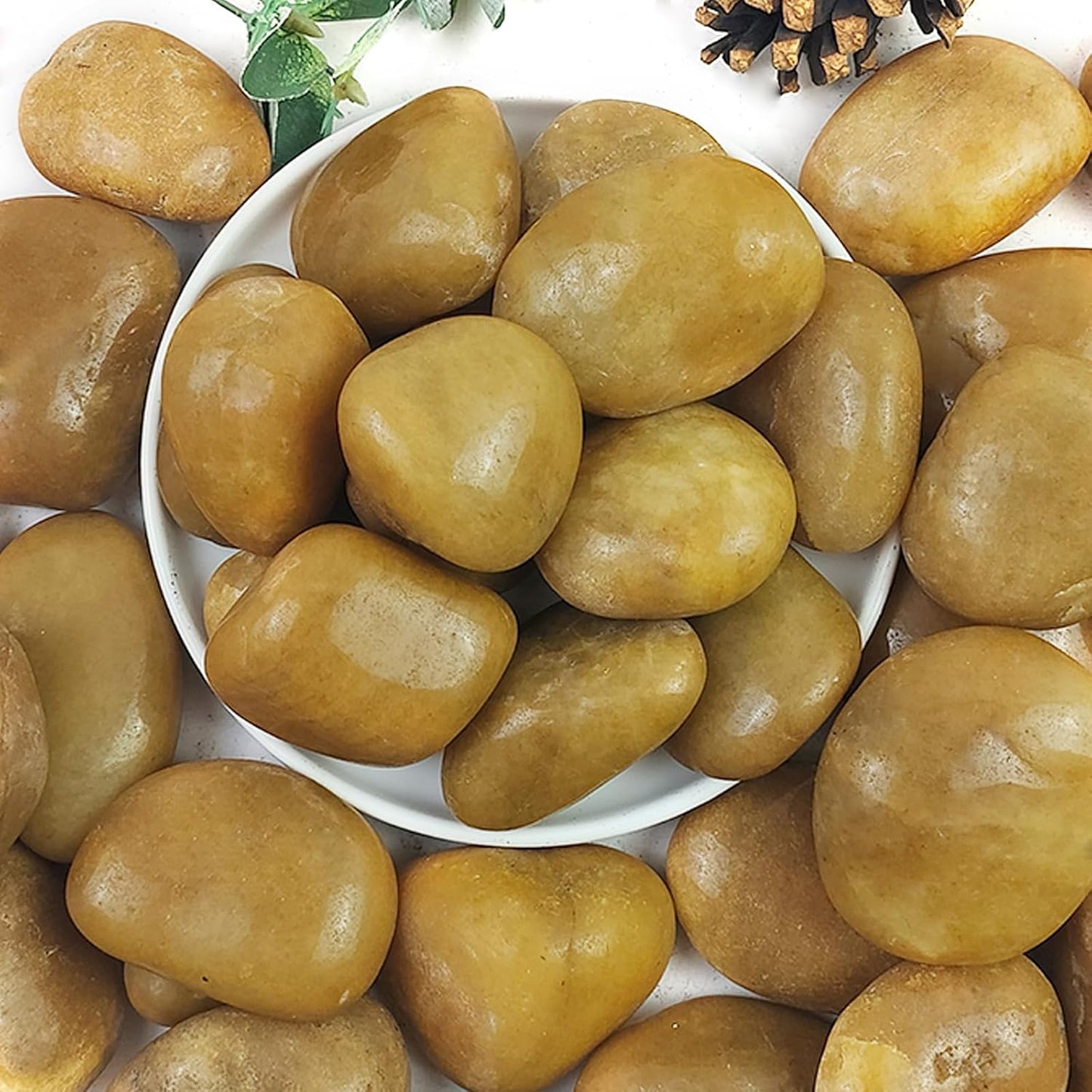 40lbs Yellow River Rocks for Landscaping and Indoor Plants