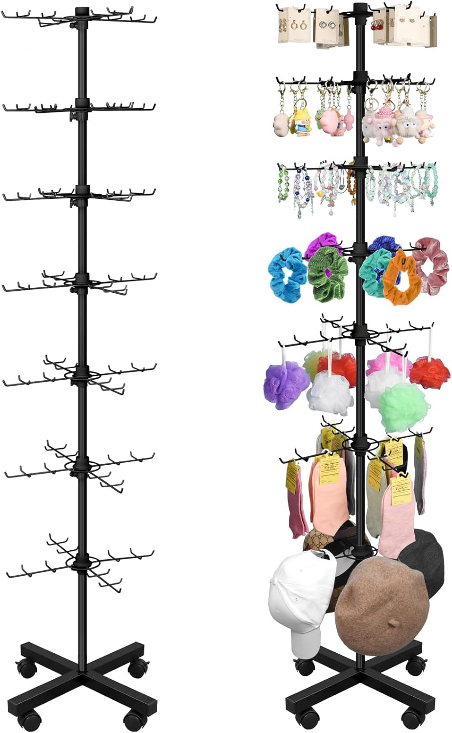 7-Tier Rotating Jewelry Display Stand for Vendors and Retail