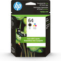 HP 64 Black & Tri-Color Ink Cartridges Combo Pack for Quality Prints