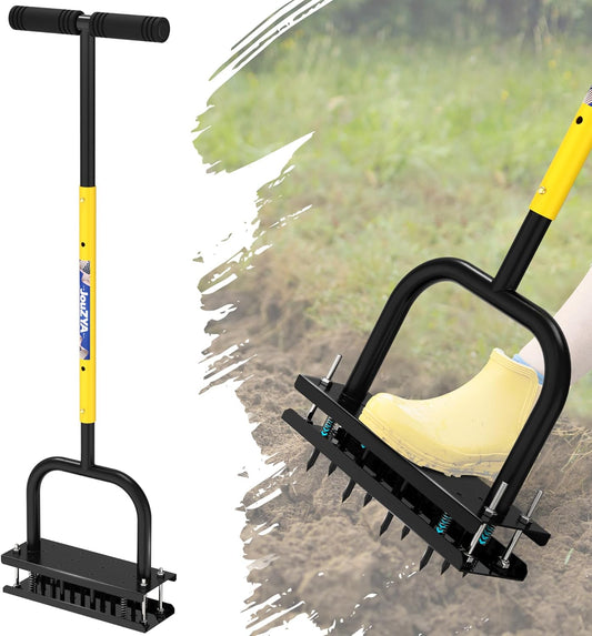 Lawn Aerator Tool with 12 Spikes for Efficient Soil Aeration