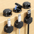 Magnetic Cable Clips 6 Pack - Adjustable Cord Organizer for Desk