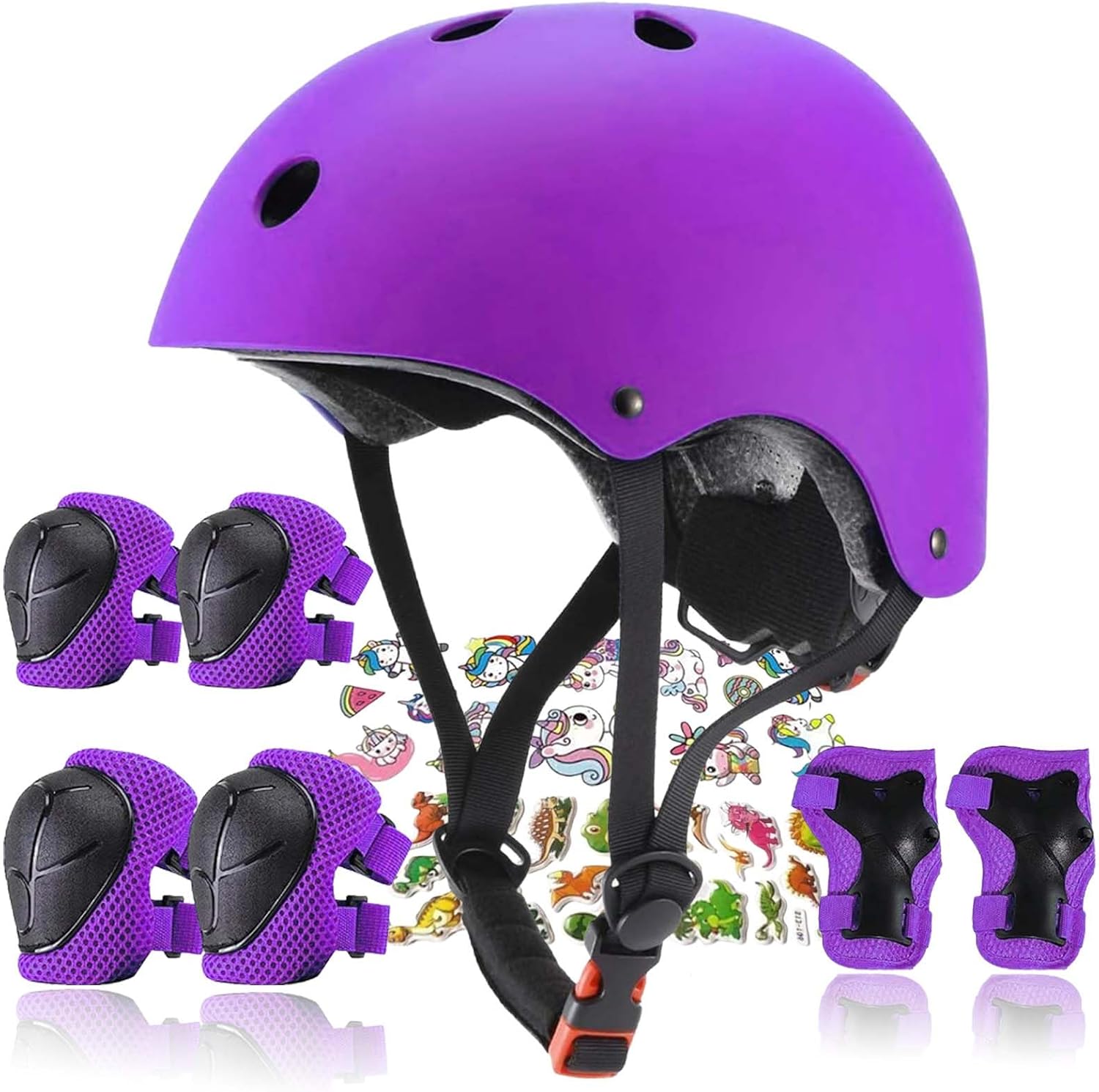 Kids Helmet for Skateboarding with Knee and Elbow Pads Set