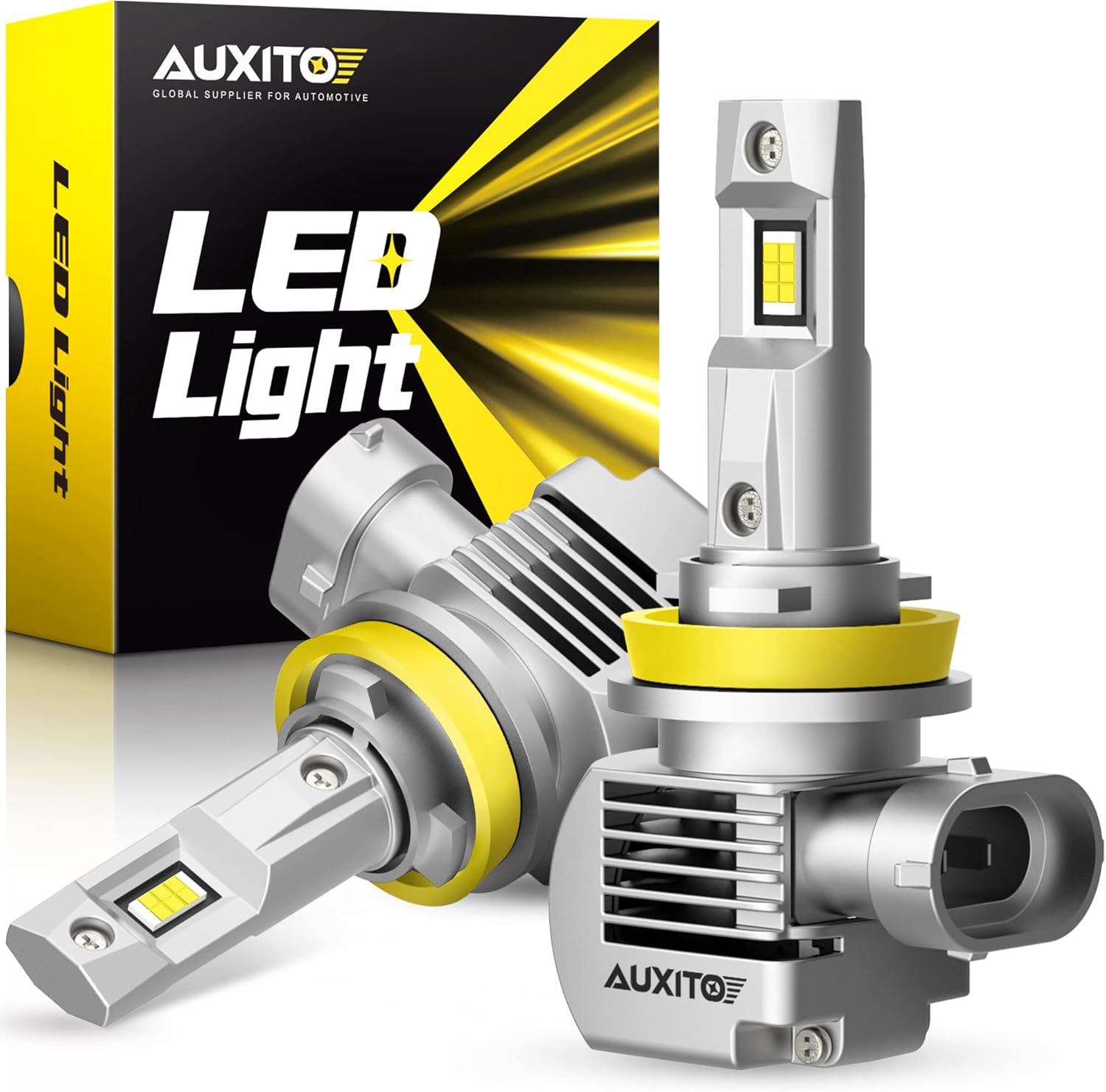 AUXITO H11 Bulbs - 30000 Lumens, 120W, 900% Brighter Fog Lights
