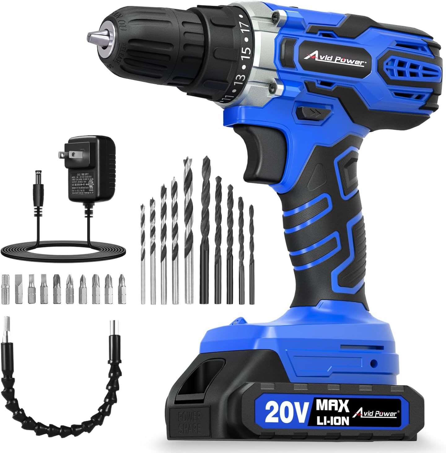 Powerful 20V Cordless Drill Kit with Battery and Charger