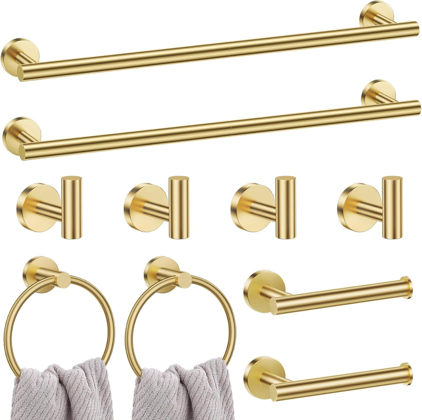 Lairuier Brushed Gold Bathroom Hardware Set for Modern Spaces