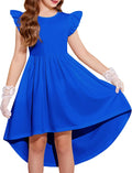 Girls Summer Dress Tween Flutter Sleeve High Low Formal Dress