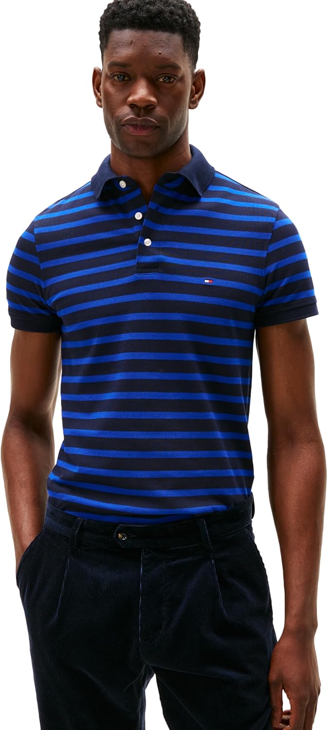 Tommy Hilfiger Men's Slim Fit Polo Shirt with Organic Cotton