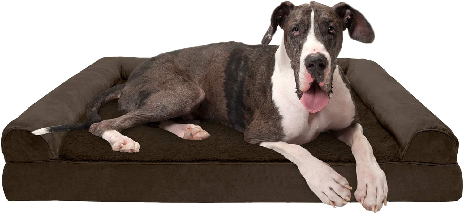 Furhaven Memory Foam Dog Bed for Large Dogs with Bolsters