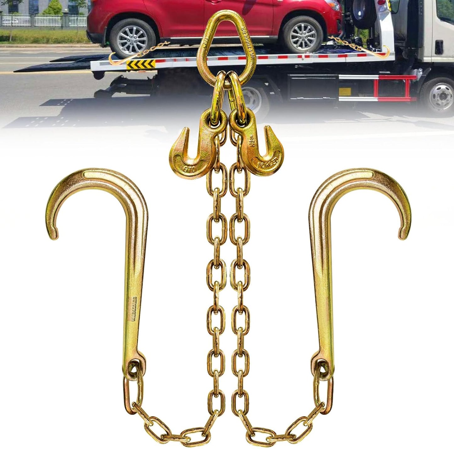 G80 V Bridle Chain 5/16in Heavy Duty Tow Chains for Trailers