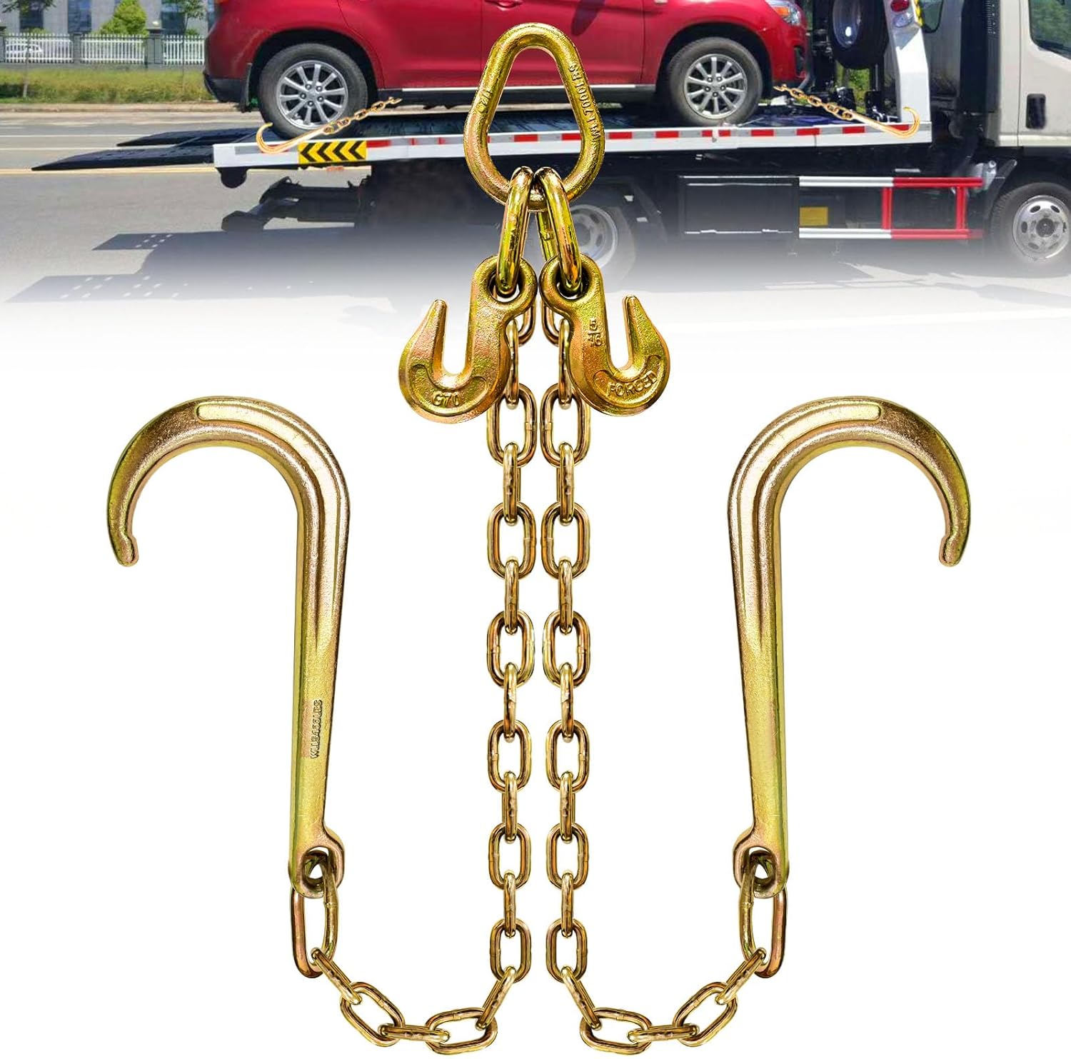 G80 V Bridle Chain 5/16in Heavy Duty Tow Chains for Trailers