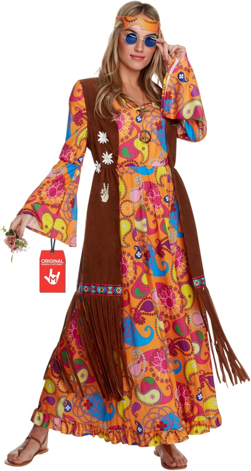 Morph Hippie Costume Women for 70s Themed Events and Halloween