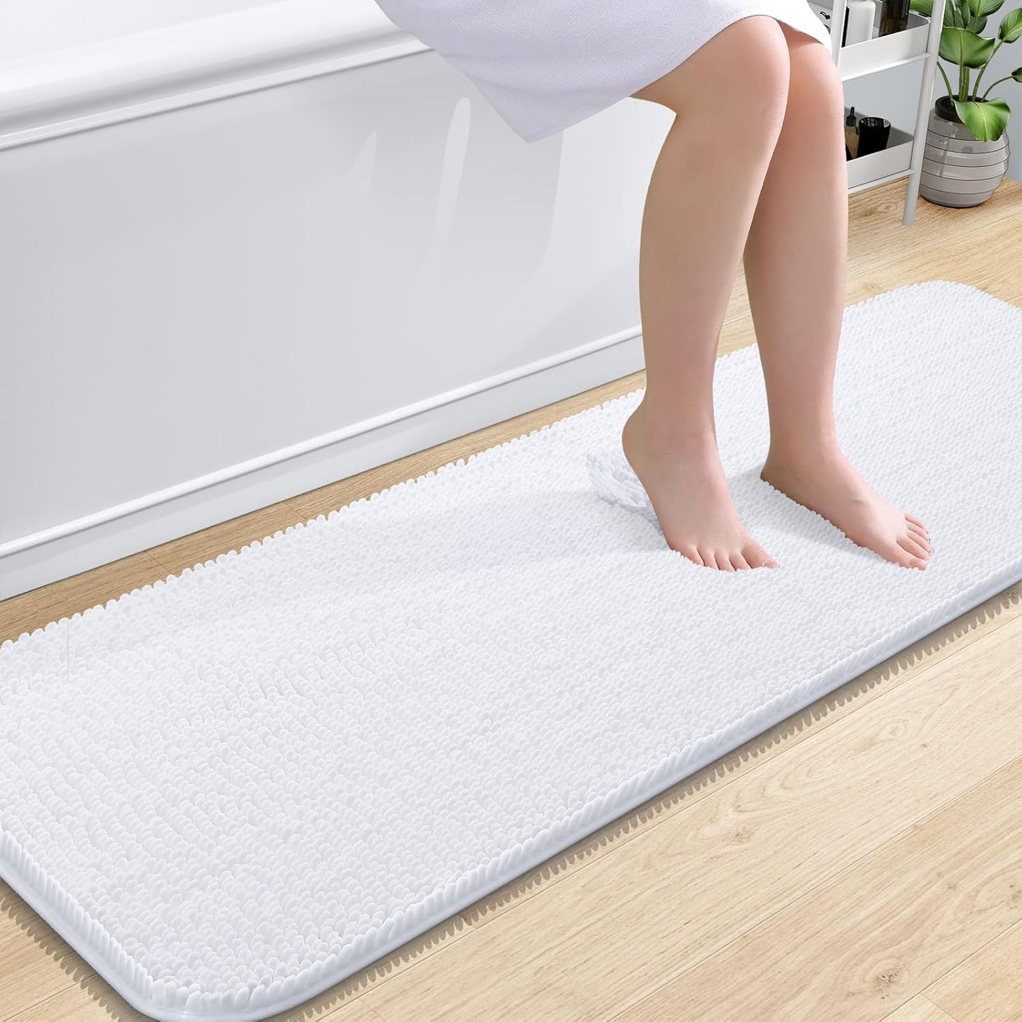 OLANLY Extra Soft Chenille Bath Rugs 59x20 for Ultimate Comfort