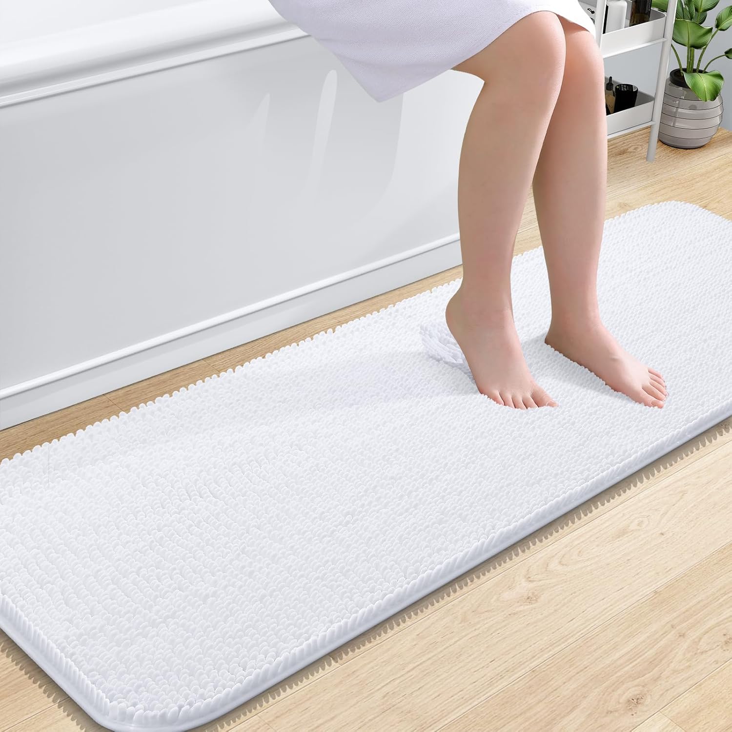 OLANLY Extra Soft Chenille Bath Rugs 59x20 for Ultimate Comfort