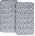 Waterproof Crib Mattress Protector Pad 28 x 52 in - 2 Pack Grey