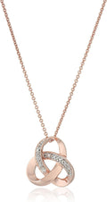 18K Gold over Sterling Silver Diamond Knot Pendant Necklace