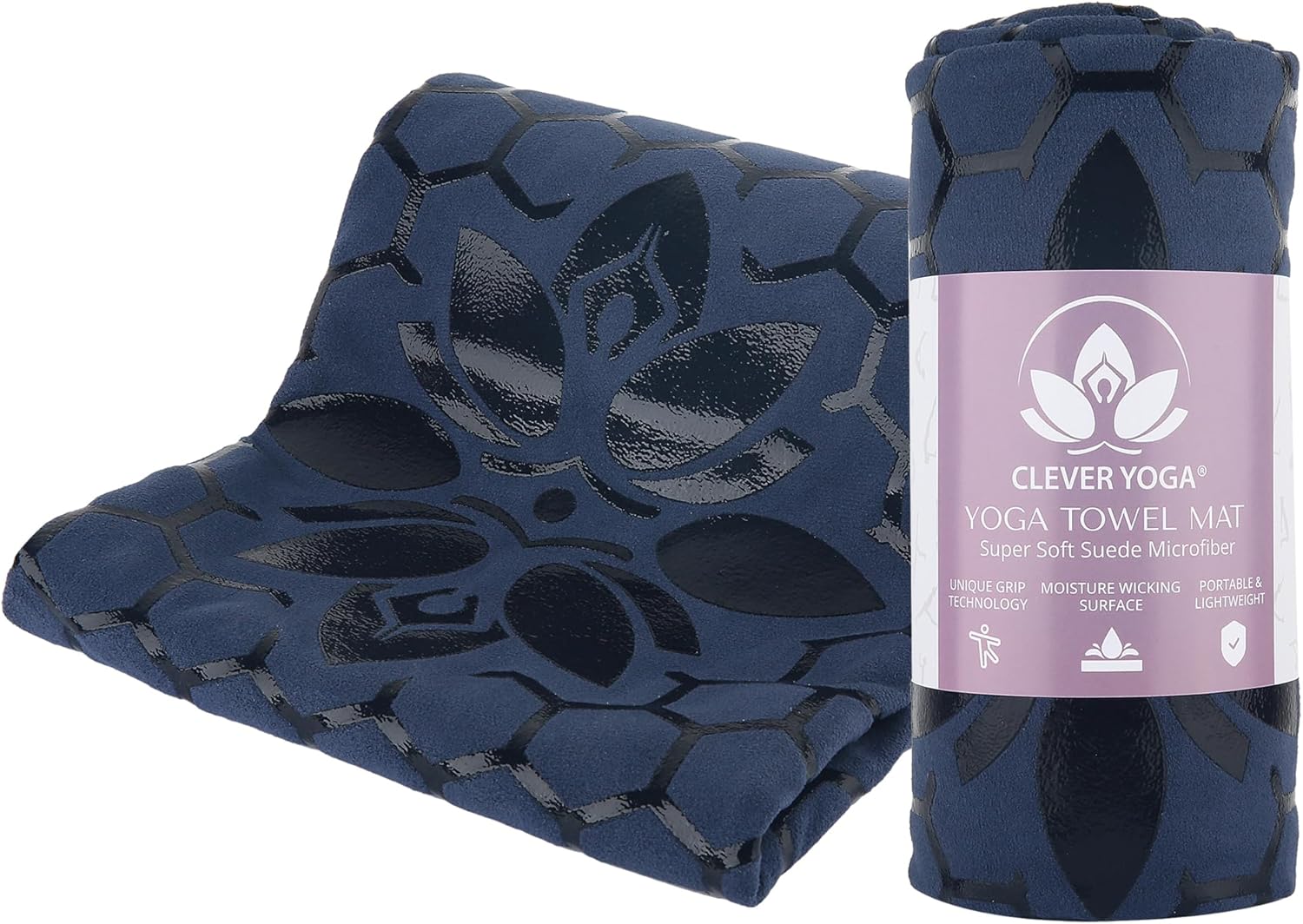 Sweat-Absorbent Hot Yoga Towel Mat - Dark Blue