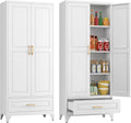 Kitchen Pantry Cabinet with Drawer 75 in Tall - Metal Pantry Storage