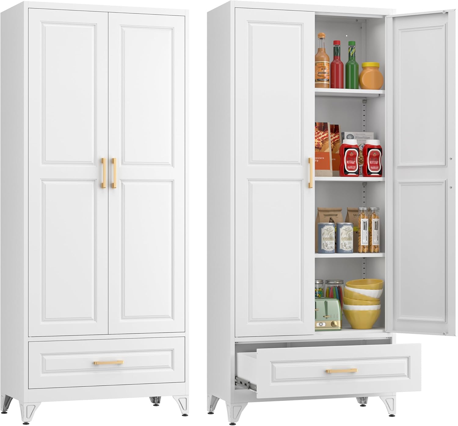 Kitchen Pantry Cabinet with Drawer for Efficient Storage