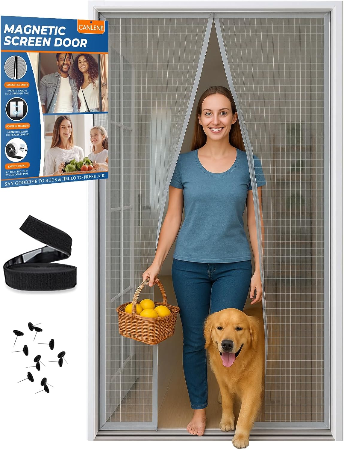 High-Density Magnetic Screen Door Mesh for Home and Patio Use