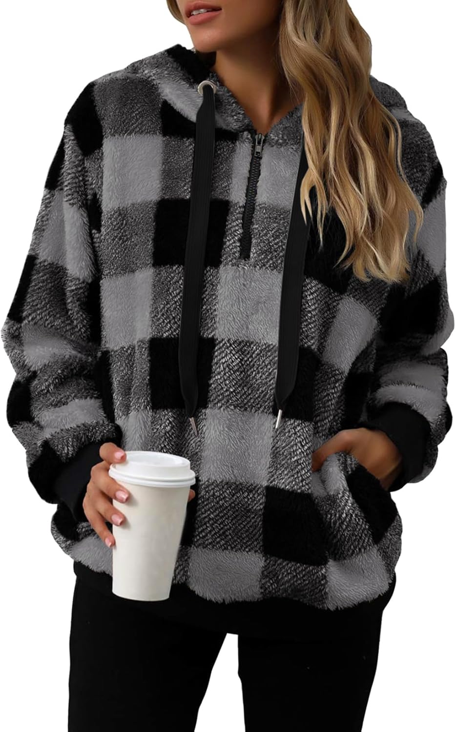 Nirovien Womens Sherpa Pullover Hoodie for Cozy Warmth