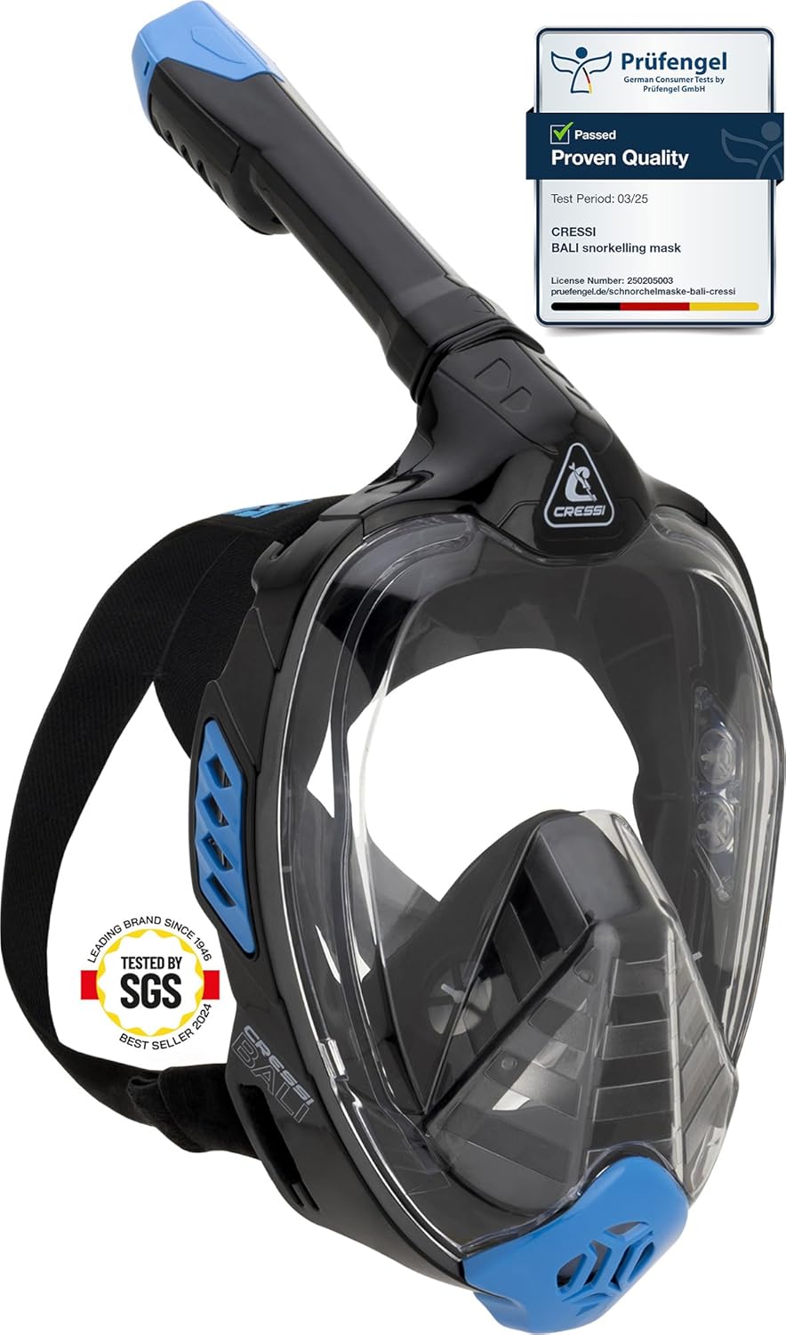 Cressi Bali Full Face Snorkeling Mask for Easy Breathing