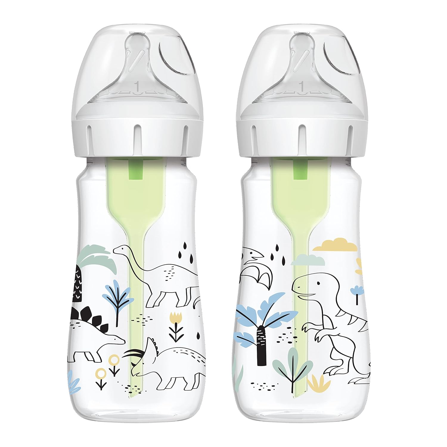 Dr. Brown's Anti-Colic Baby Bottles Dino Decos - 2-Pack, 9oz