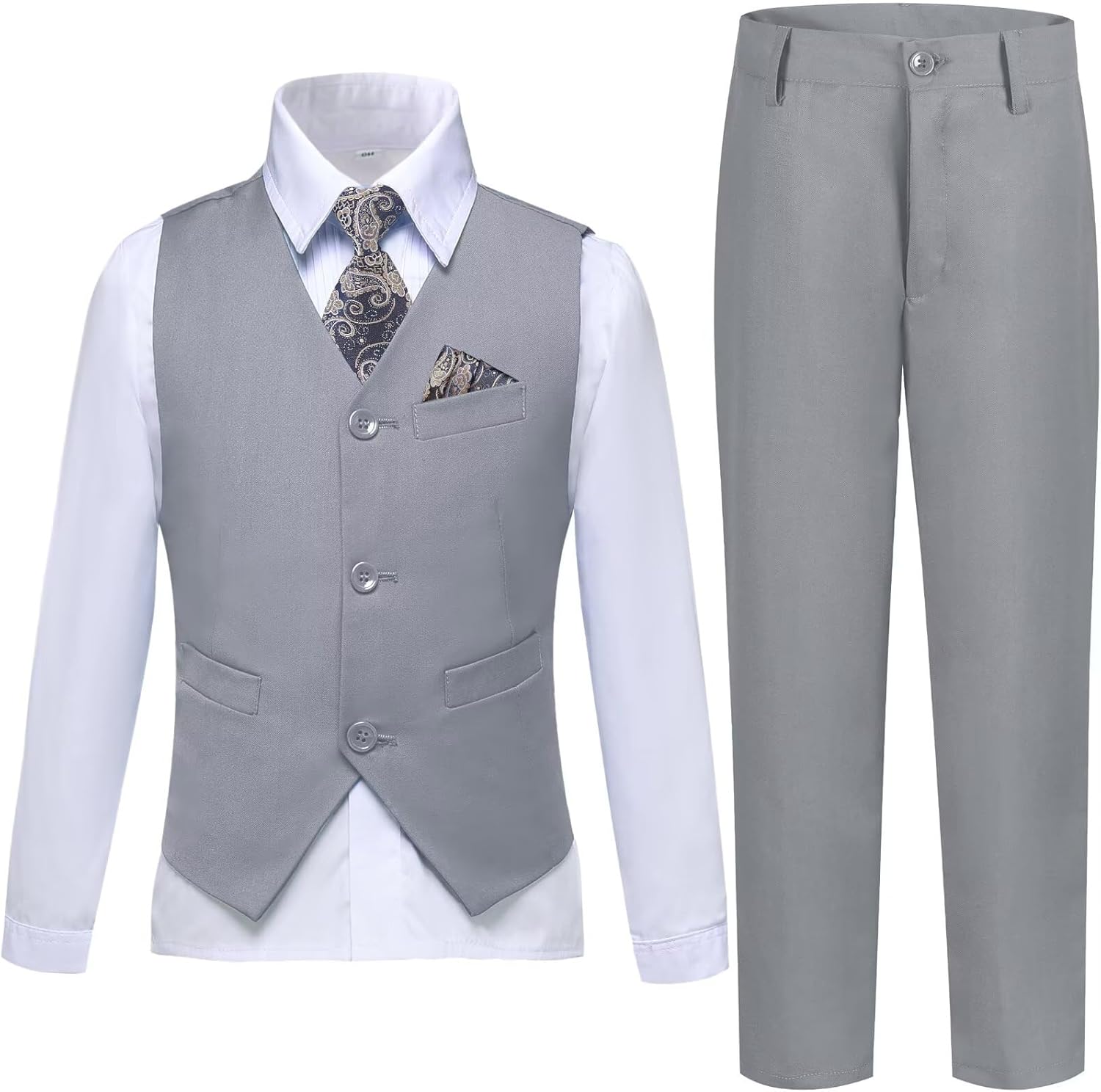 Boys Suit Formal Dress Pants Vest Suit Set for Weddings and More