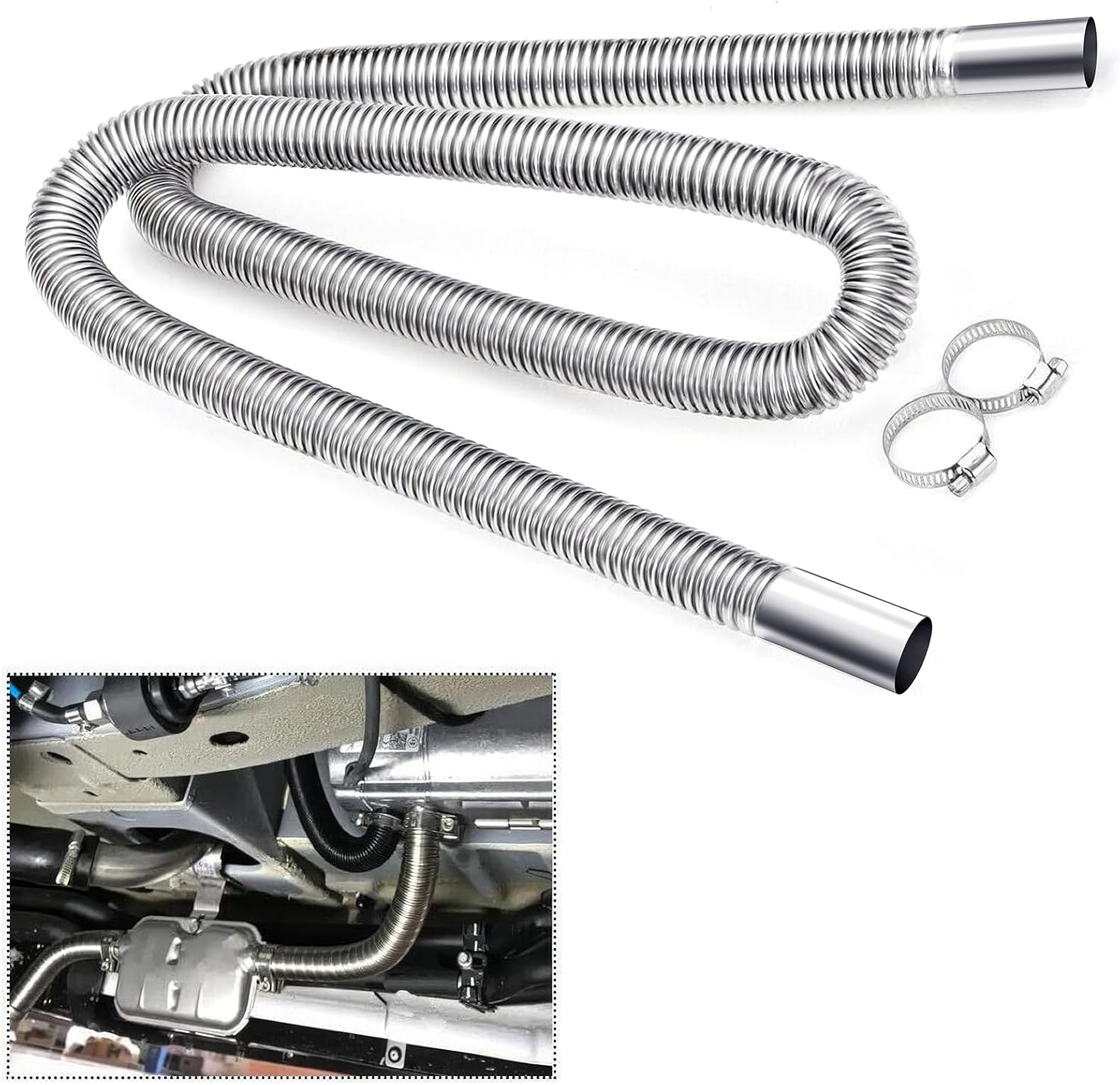 Universal Stainless Steel Exhaust Pipe - Improved Ventilation