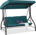 3-Seat Outdoor Converting Canopy Swing Glider - Comfortable Porch