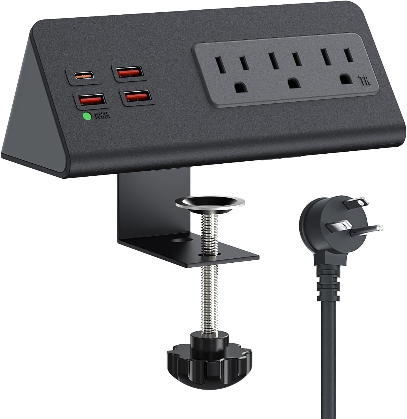 Nightstand Charging Station with 3 AC Outlets and USB Ports